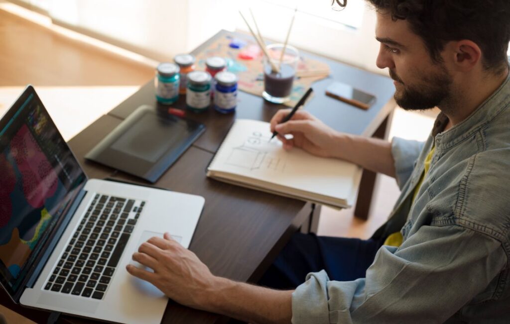Employee finishes tasks for the day at home